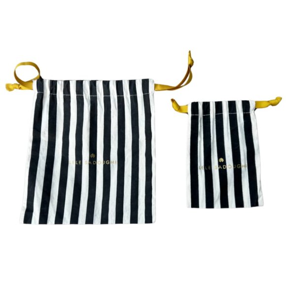Lele Sadoughi, custom striped draw string, set of two dust bags - Picture 1 of 1